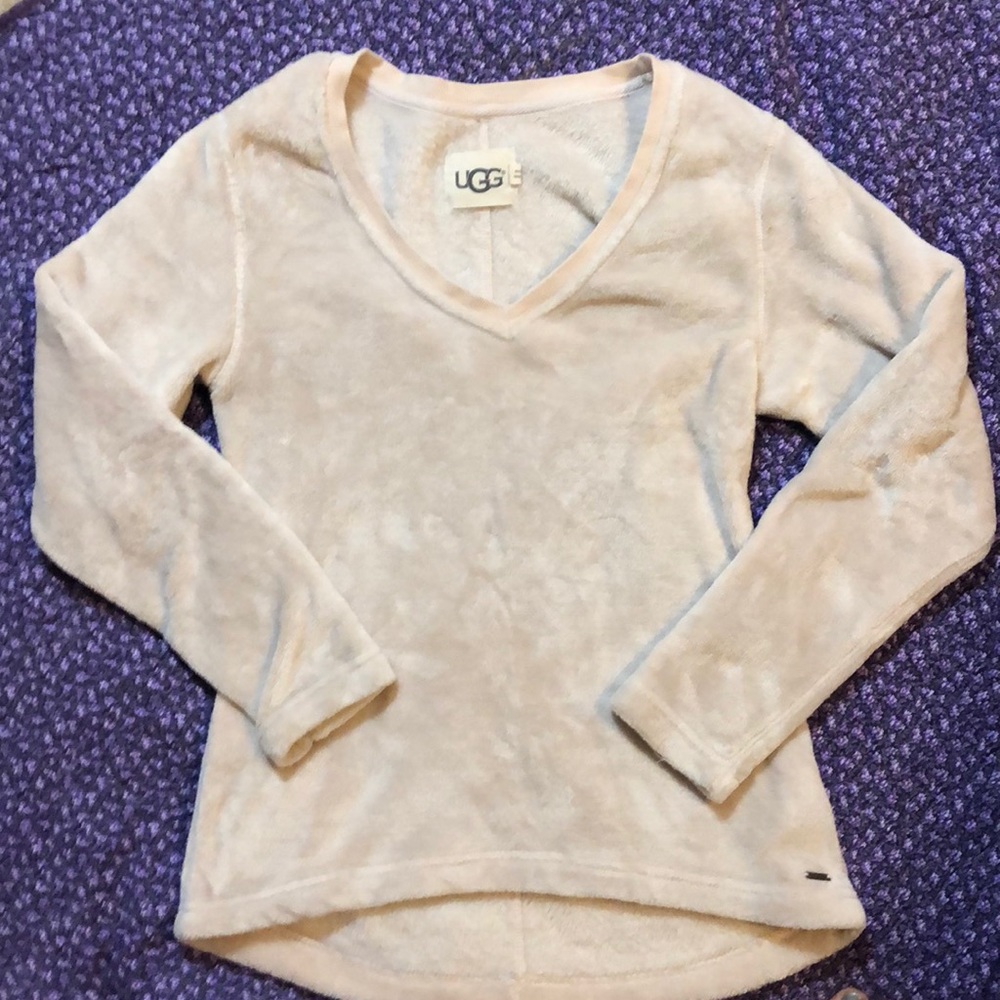 UGG V-Neck Fleece Pullover Top sweatshirt S